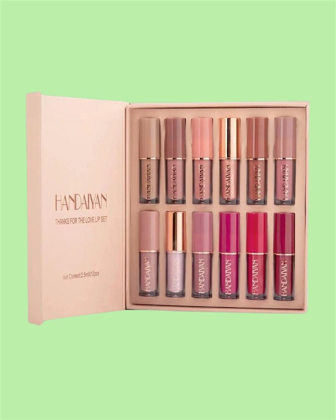 Premium Handaiyan Velvet Matte Liquid Lipstick Set 12Pcs