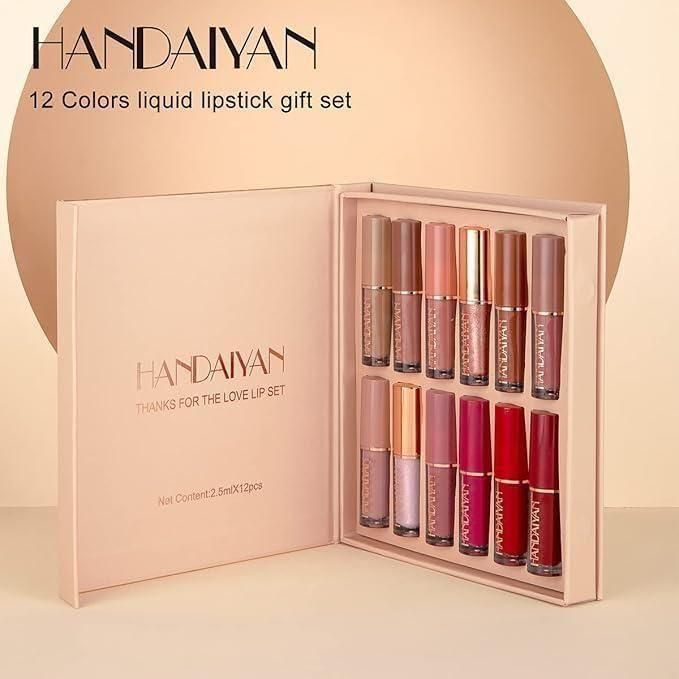 Premium Handaiyan Velvet Matte Liquid Lipstick Set 12Pcs