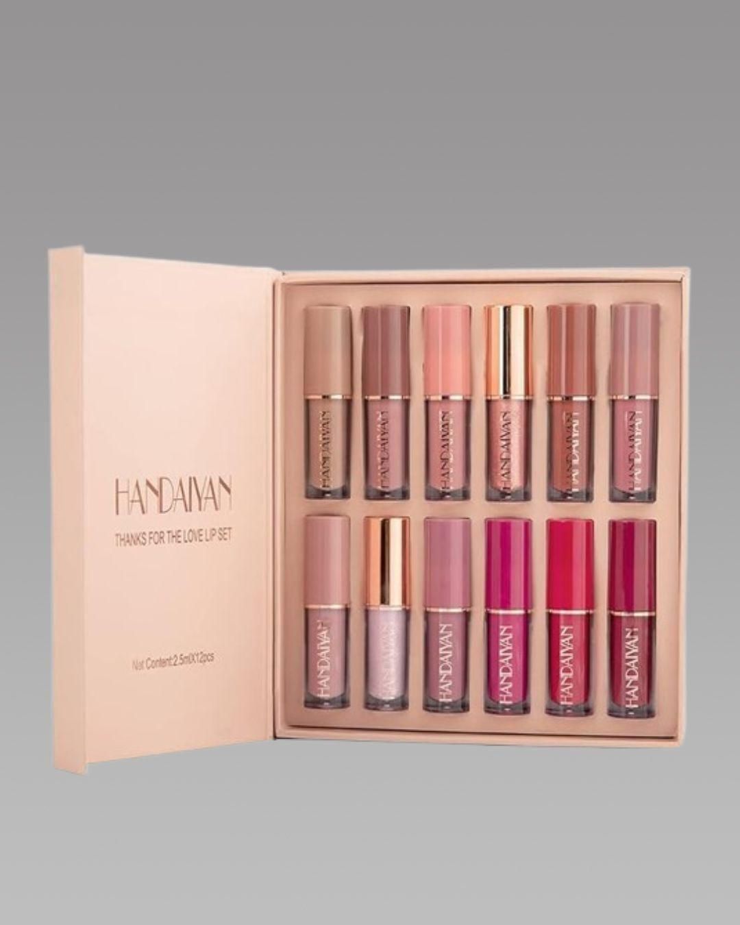 Premium Handaiyan Velvet Matte Liquid Lipstick Set 12Pcs